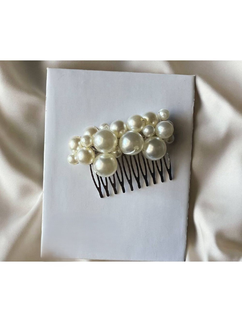 Arranjo de Cabelo de Pérolas para Noivas Presilha Pente