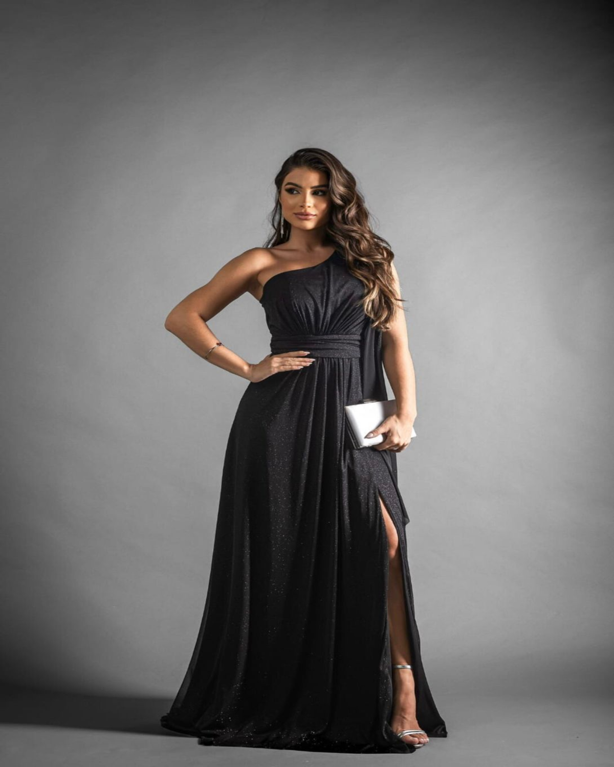 Vestido de Festa Aurora Tule e Gliter Galla Dress