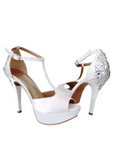 Sandália Peep Toe Marina de Noiva e Festa Marina Borja Atelier