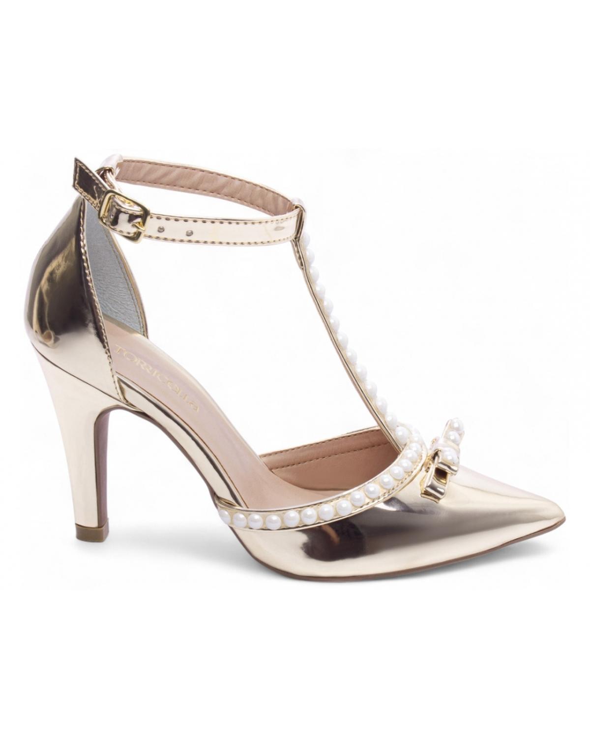Scarpin Festa Dourado deLira Sapatos