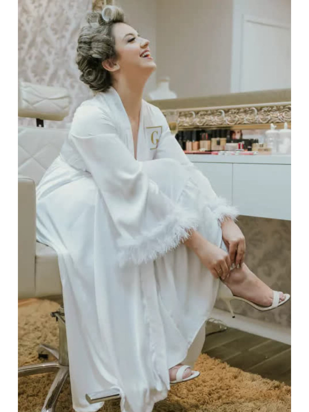 Robe Longo com Plumas Personalizado With My Name