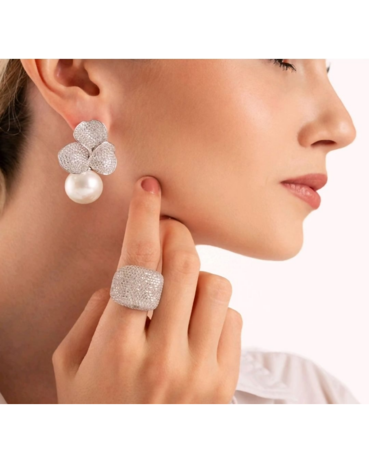 Conjunto de Anel e Brinco Festa Zircônias Andreia Brito