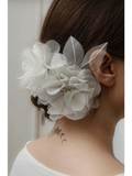 Grinalda de Noiva Kiri  Flor Organza Jomara Cid Chapelaria