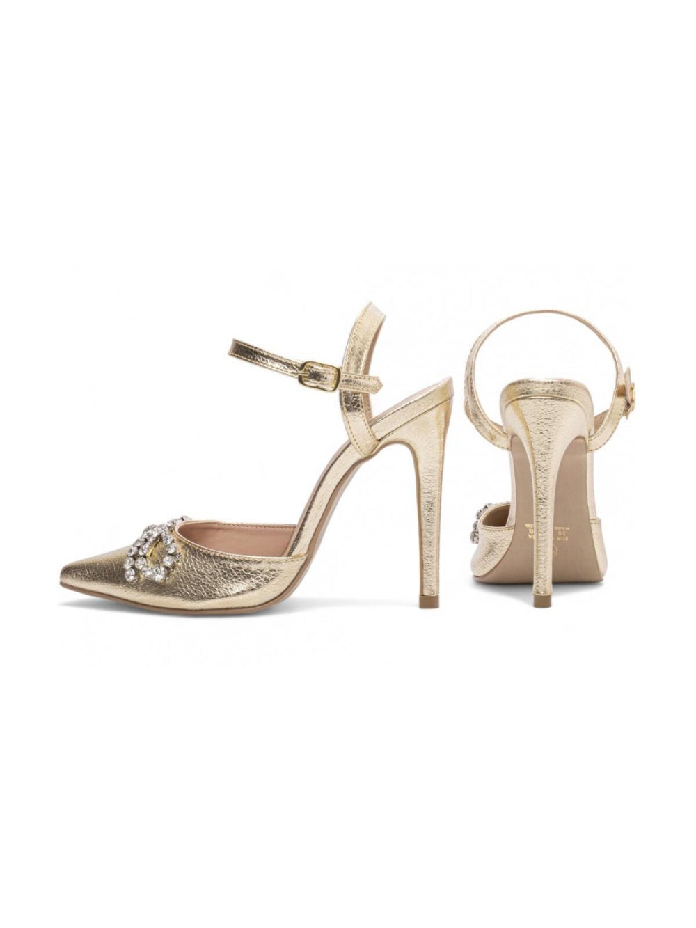 Scarpin de Noiva Laço Dourado deLira Calçados