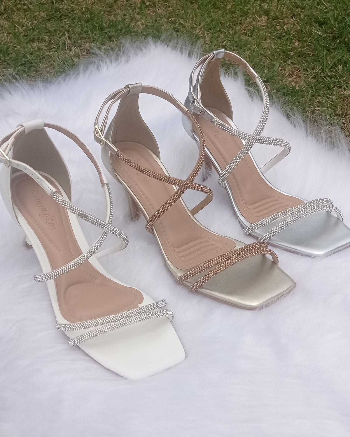 Sandália de Festa Stefânia Cristal Manuzita Calçados