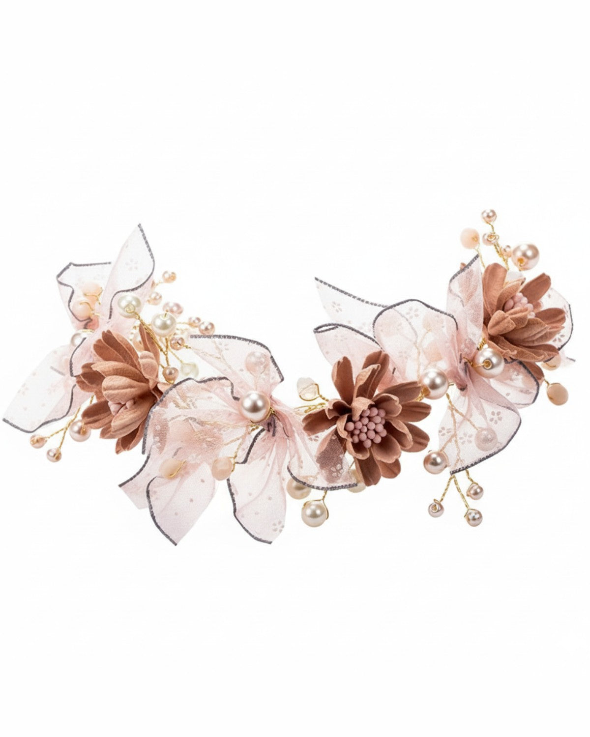 Tiara Sissi para Daminha com Flores Narcisa Acessórios