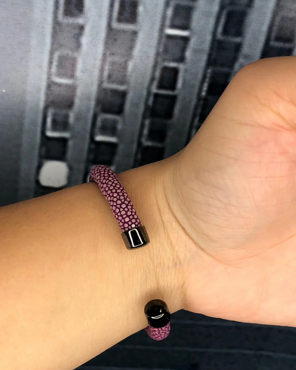 Bracelete Galuchat Coraçao Festa Adriana Leite Joias