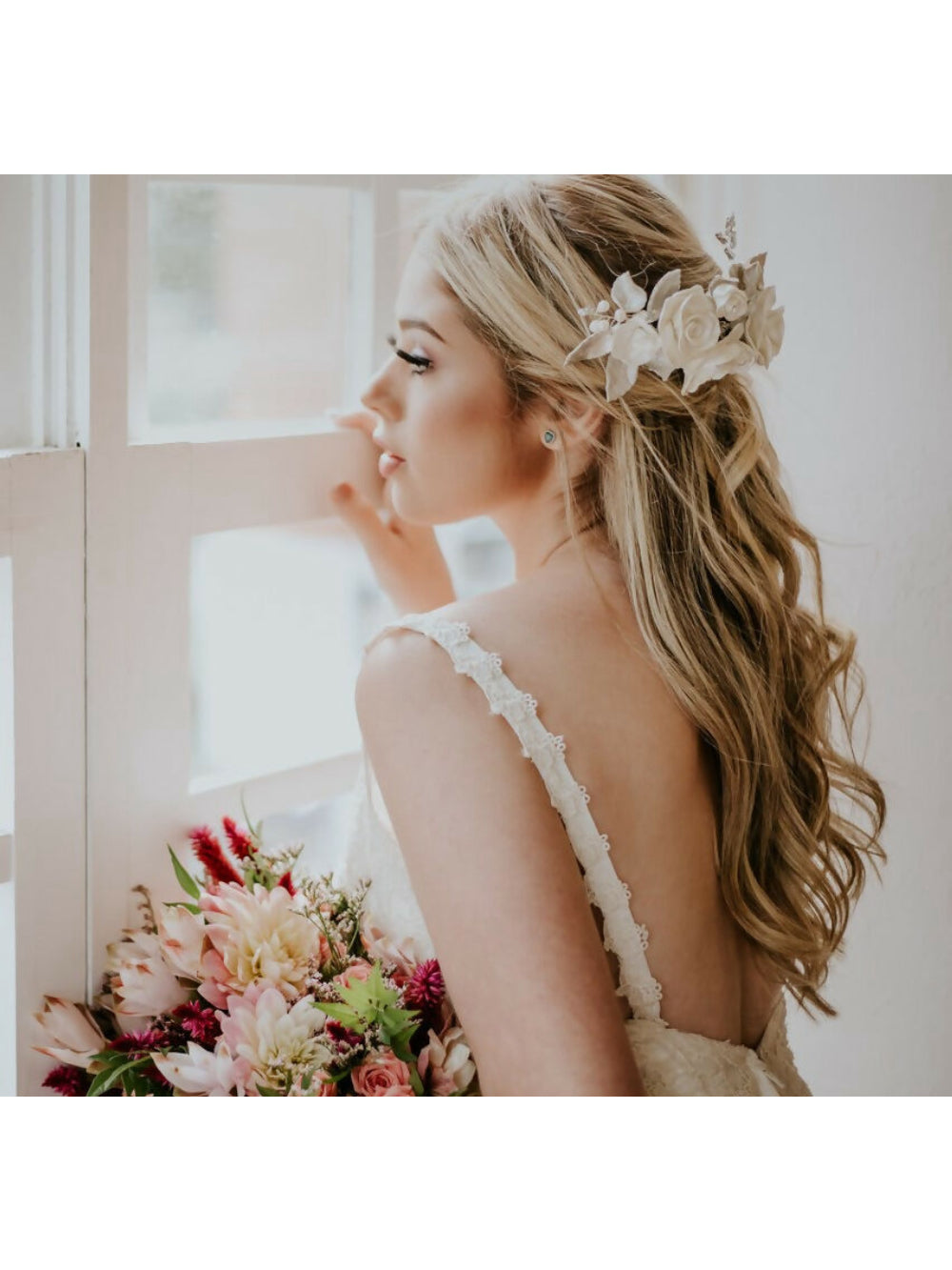Pente de rosas para noiva Rosali Minelli Atelier