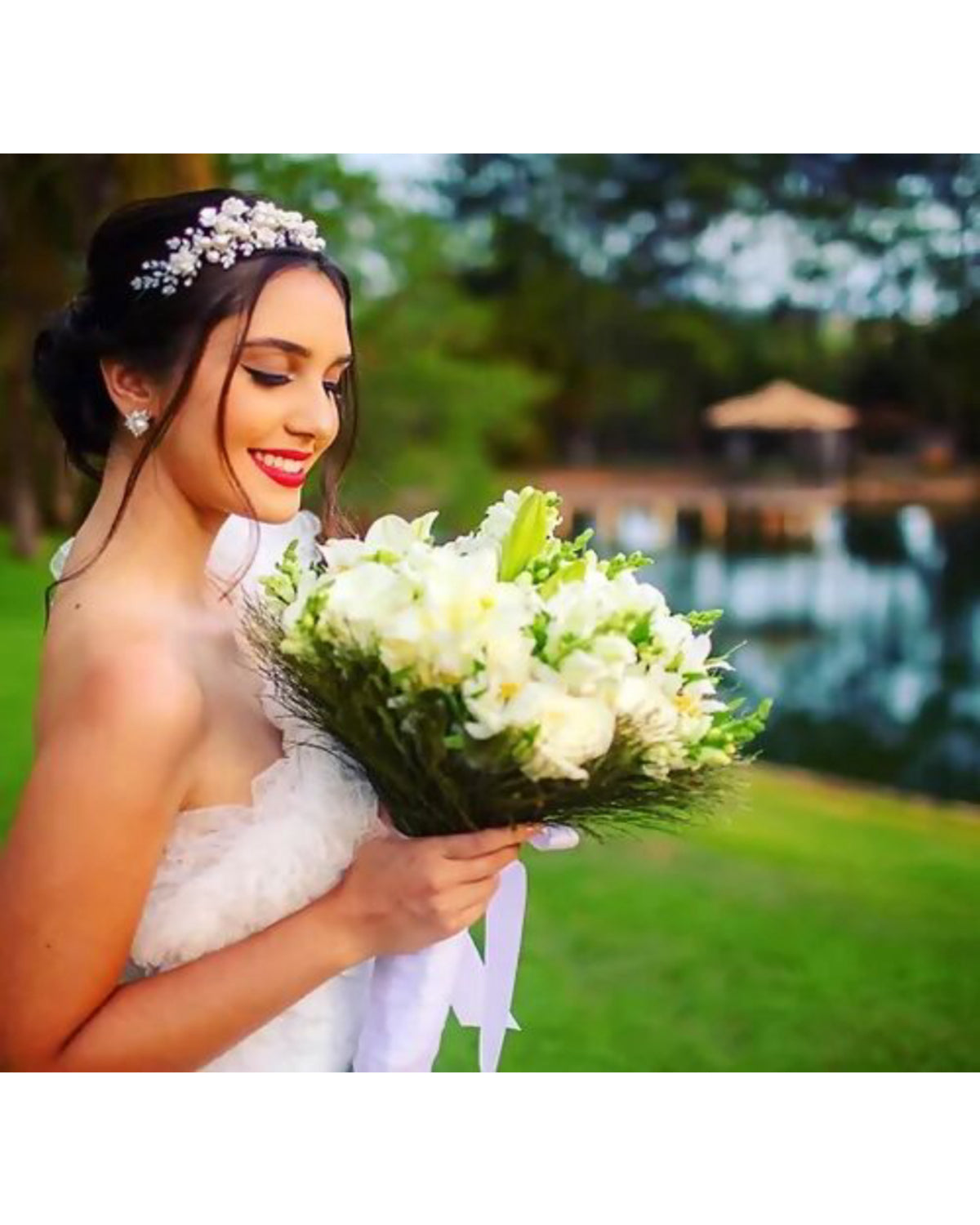 Coroa para Noiva Pérola Anna Conte Acessórios