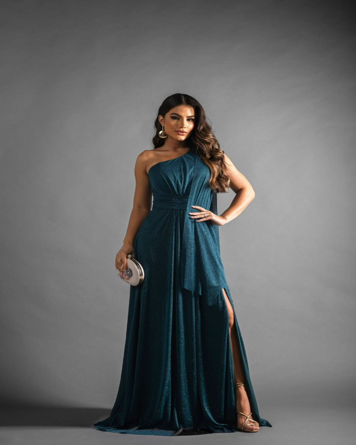 Vestido de Festa Aurora Tule e Gliter Galla Dress