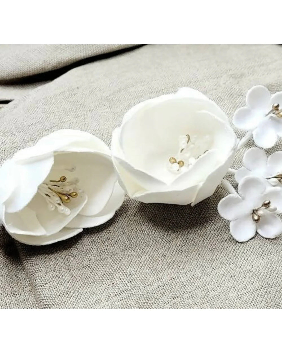 Par de Flores de Noiva White Dream Narcisa Acessórios