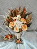 Kit Buquê de Noiva Grinalda e Lapela Buquês Flores e Plumas