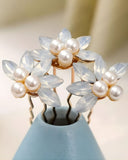 Trio de Grampos Vicka para Noiva com Cristais e Pérolas Narcisa Acessórios