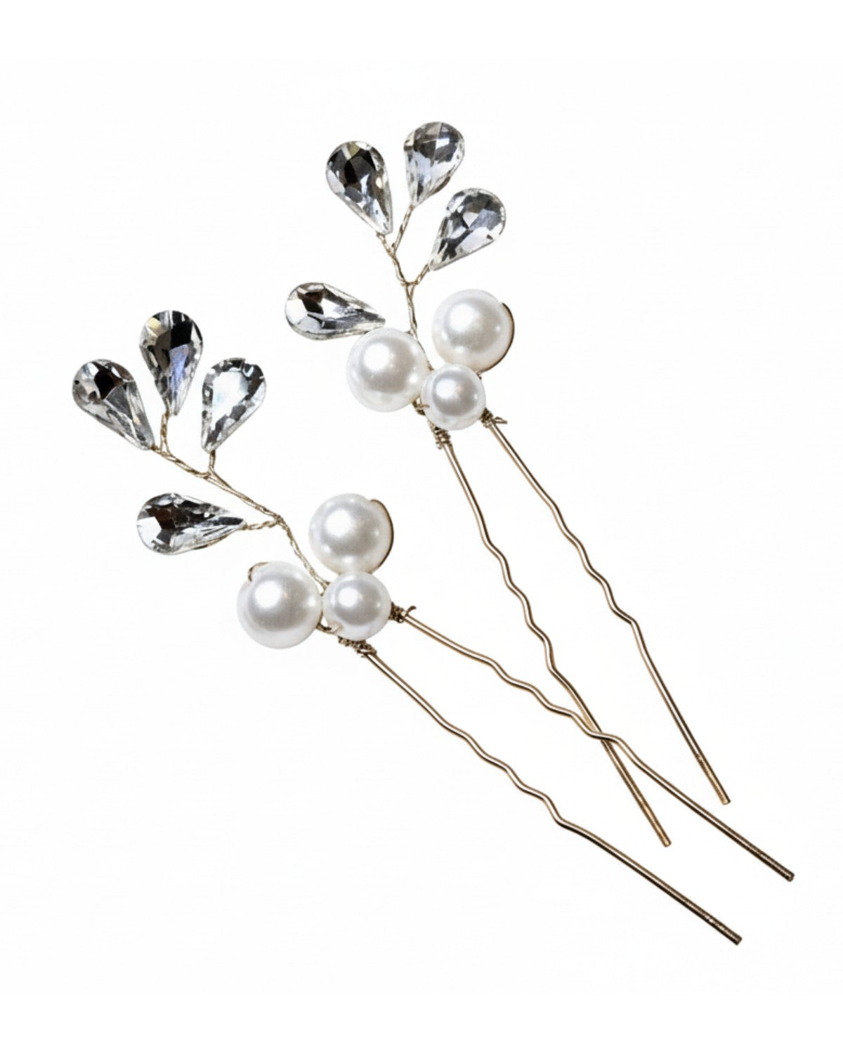 Par de Grampos Charm com Pérolas e Cristais Narcisa Acessórios