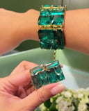 Brinco de Festa Cristal Esmeralda Adriana Leite Jóias