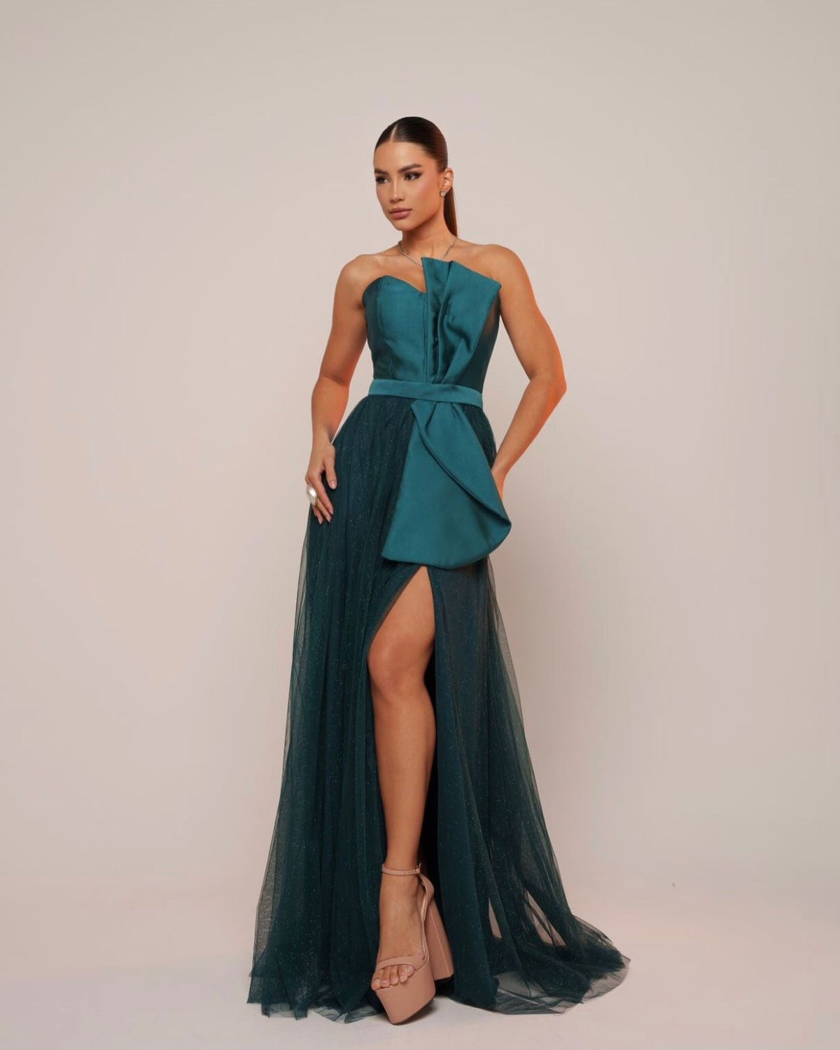 Vestido de Festa Mix de Tecido Galla Dress