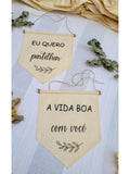 Conjunto de Flâmulas Personalizadas para Casamento Ateliê Minh’Arte