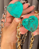 Colar Elos Coração Ródio Branco Adriana Leite Jóias