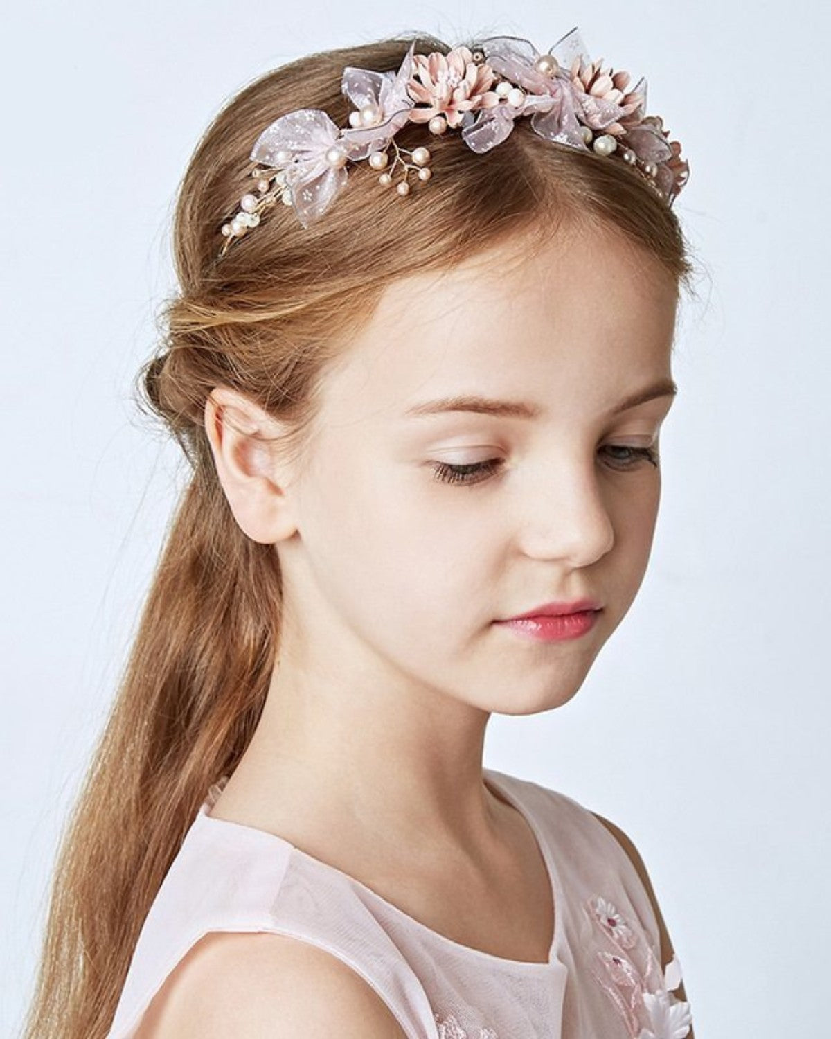 Tiara Sissi para Daminha com Flores Narcisa Acessórios