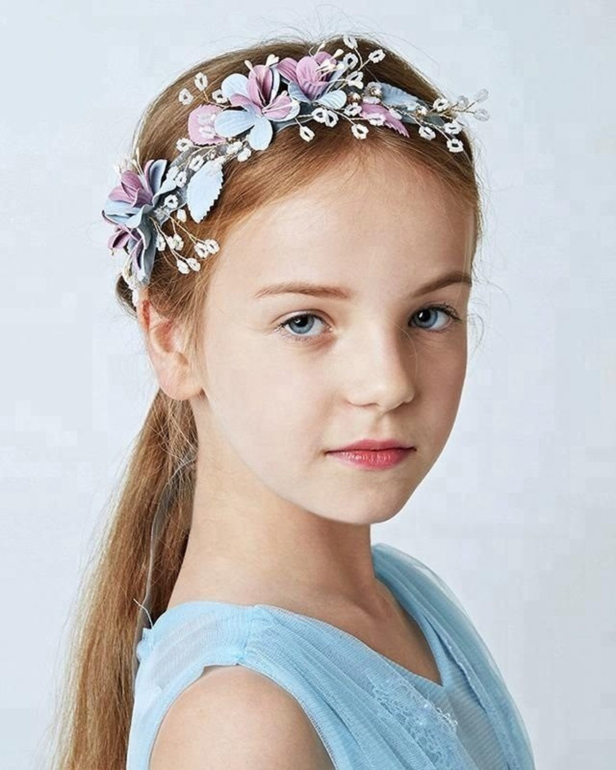 Tiara Infantil para Daminhas Marie com Flores Narcisa Acessórios