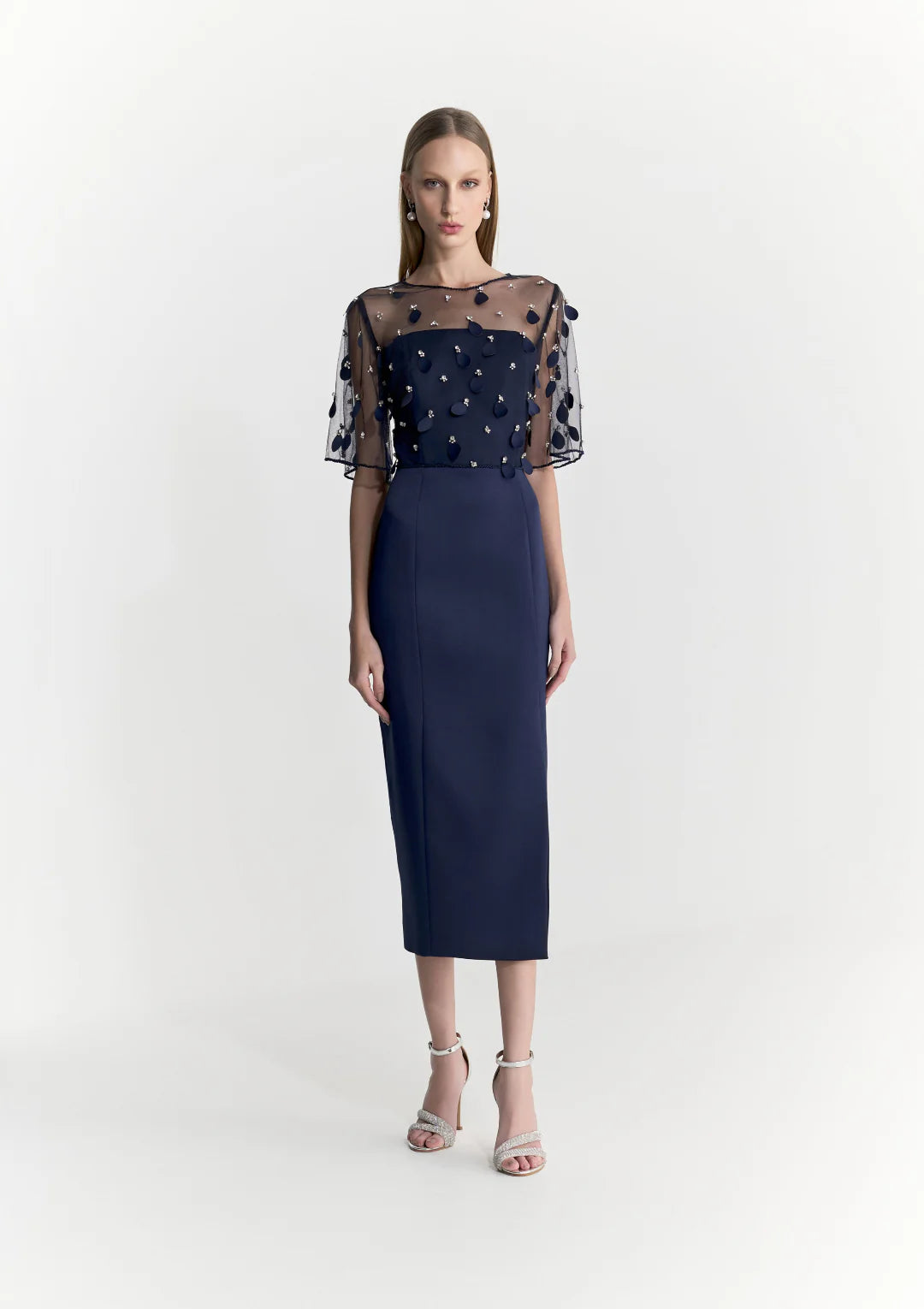 Vestido de Festa Midi Branca V Condotti