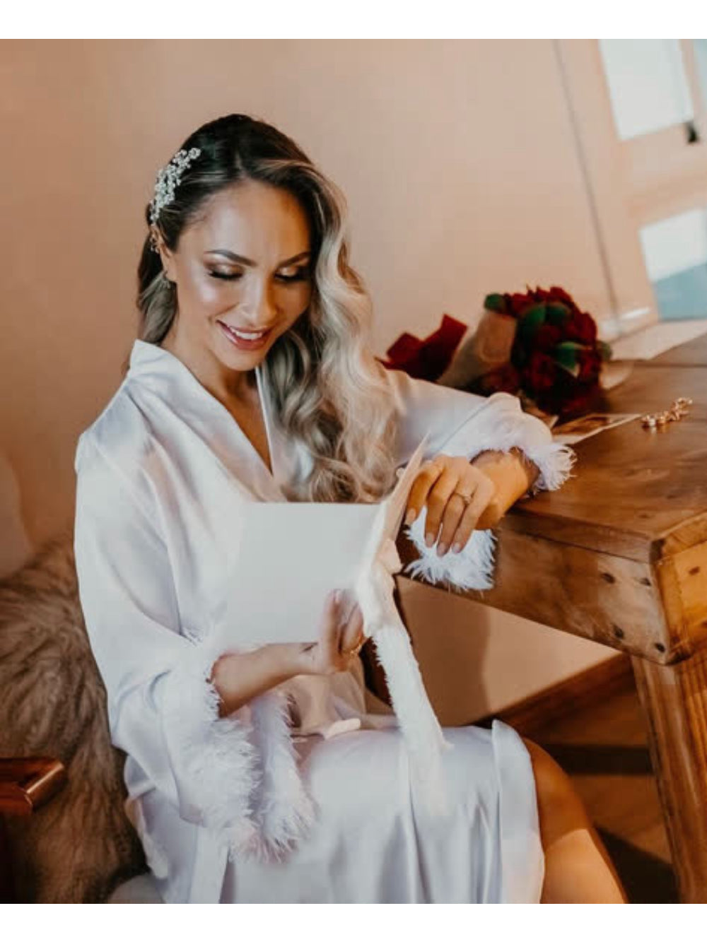 Robe Longo com Plumas Personalizado With My Name