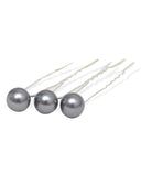 Kit 3 Grampos Pixie de Pérola Cinza para Festa Narcisa Acessórios