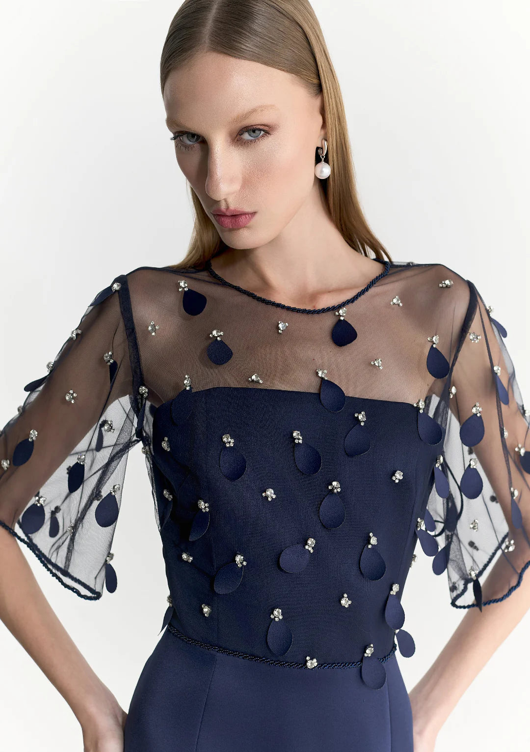 Vestido de Festa Midi Branca V Condotti