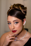Brinco Earcuff banhado a prata com zircônias Vi Semijoias
