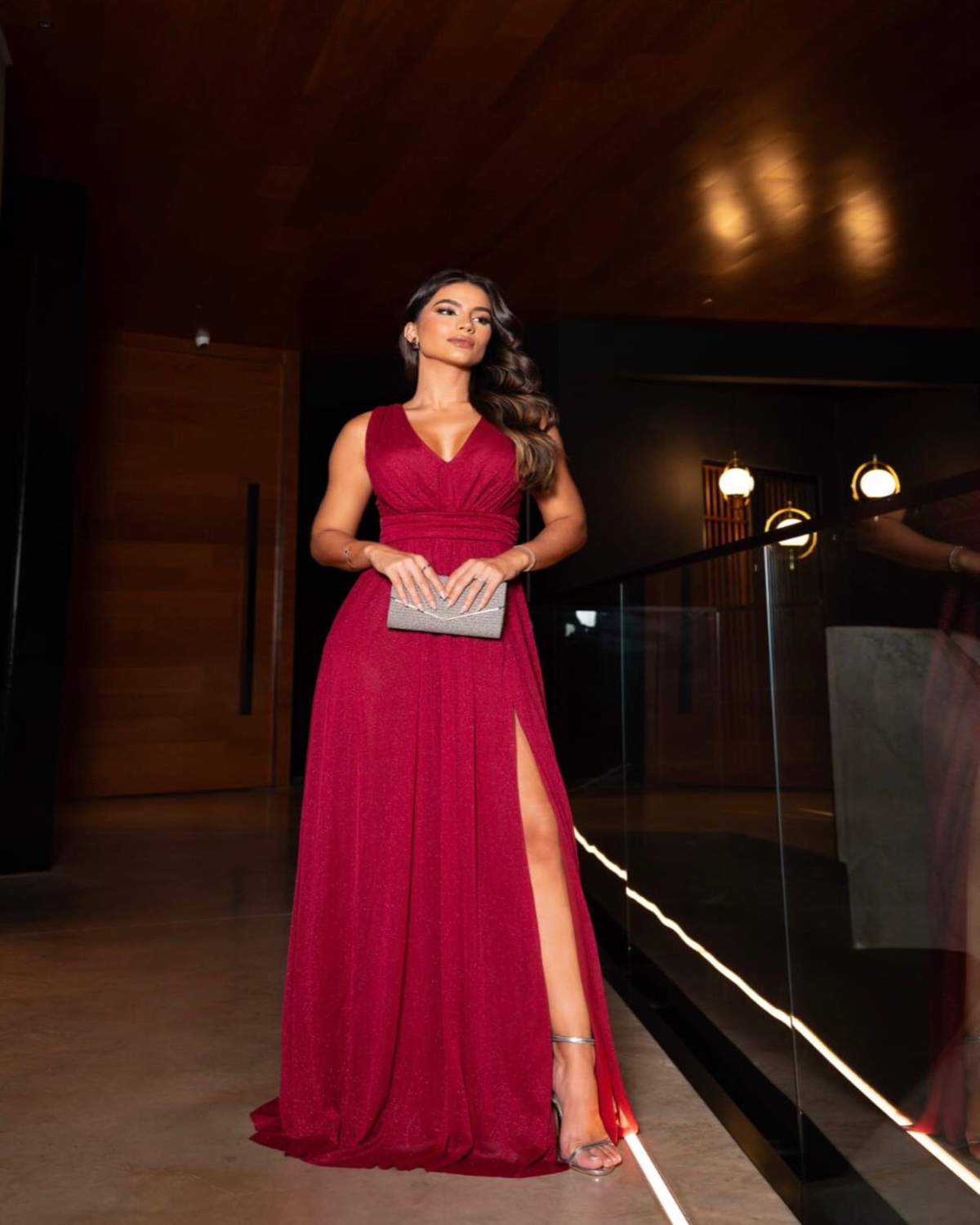 Vestido de Festa em Tule com fenda Galla Dress