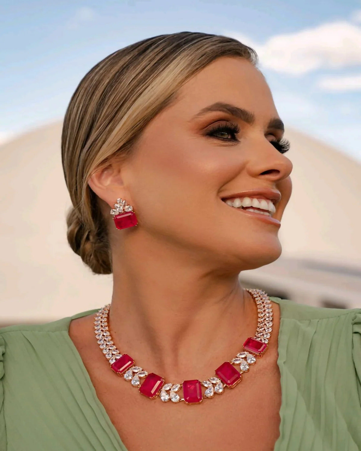 Conjunto de Colar e Brinco Teatro Nacional Andreia Brito