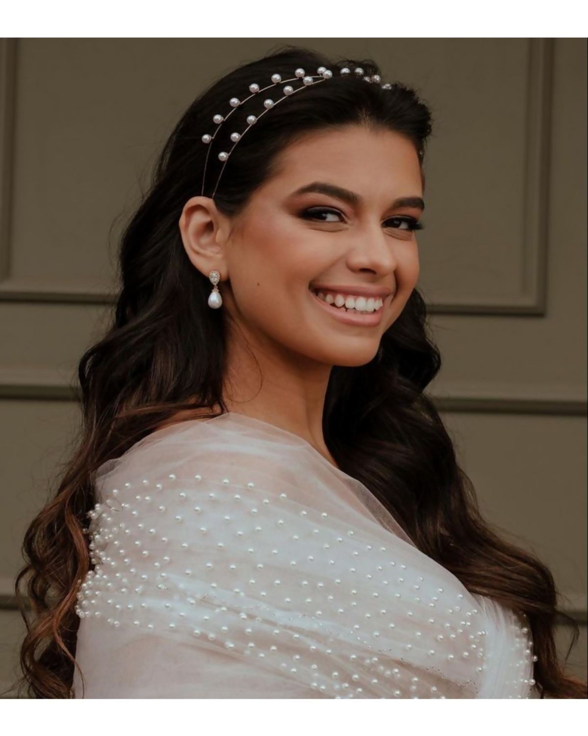 Tiara para Noiva Pérola Barroca Alessandra Cazzaro