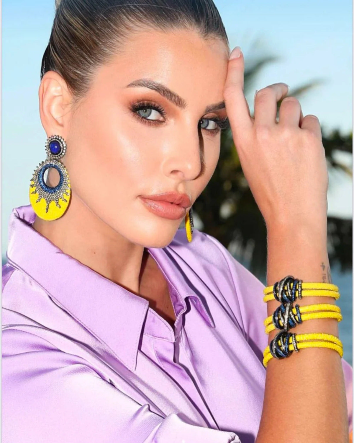 Brinco Galuchat Solaris Adriana Leite Joias