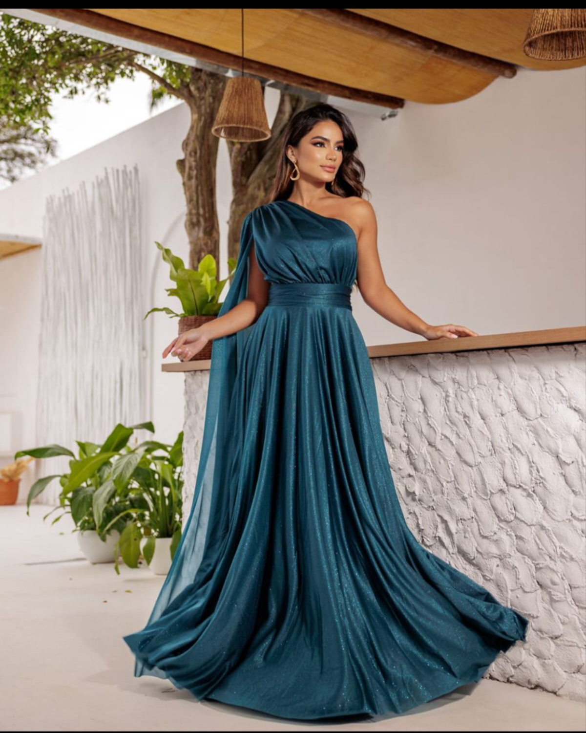 Vestido de Festa Aurora Tule e Gliter Galla Dress