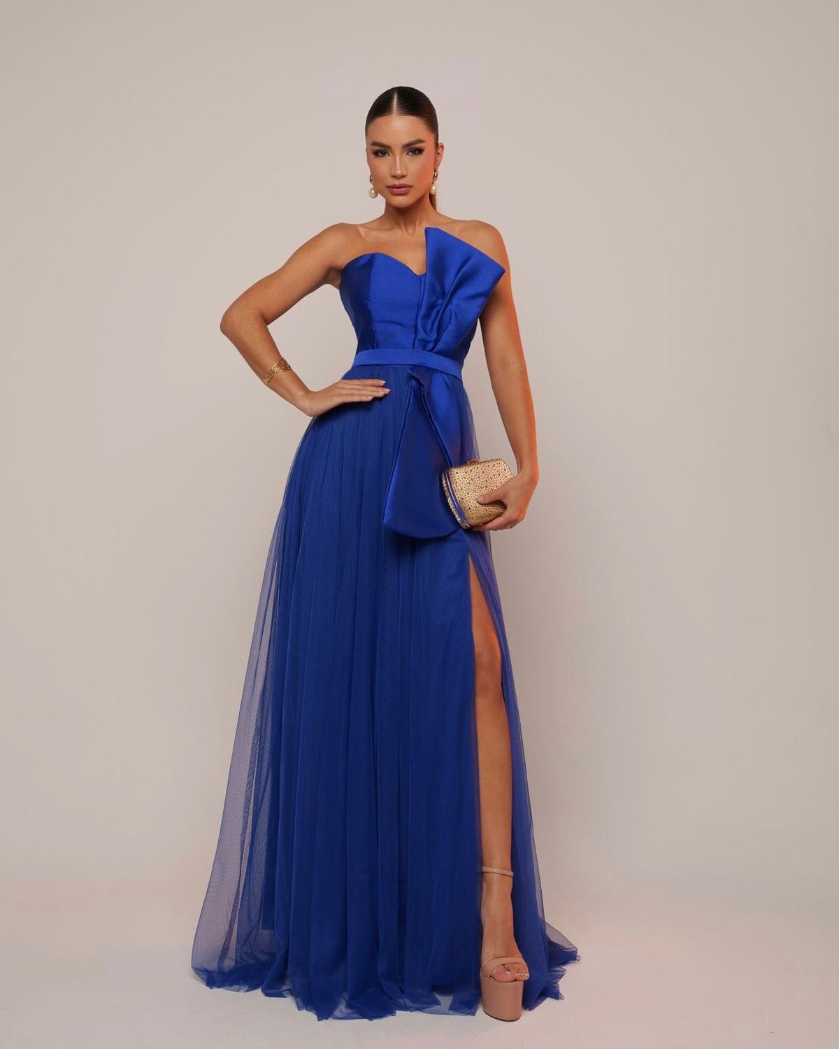 Vestido de Festa Mix de Tecido Galla Dress