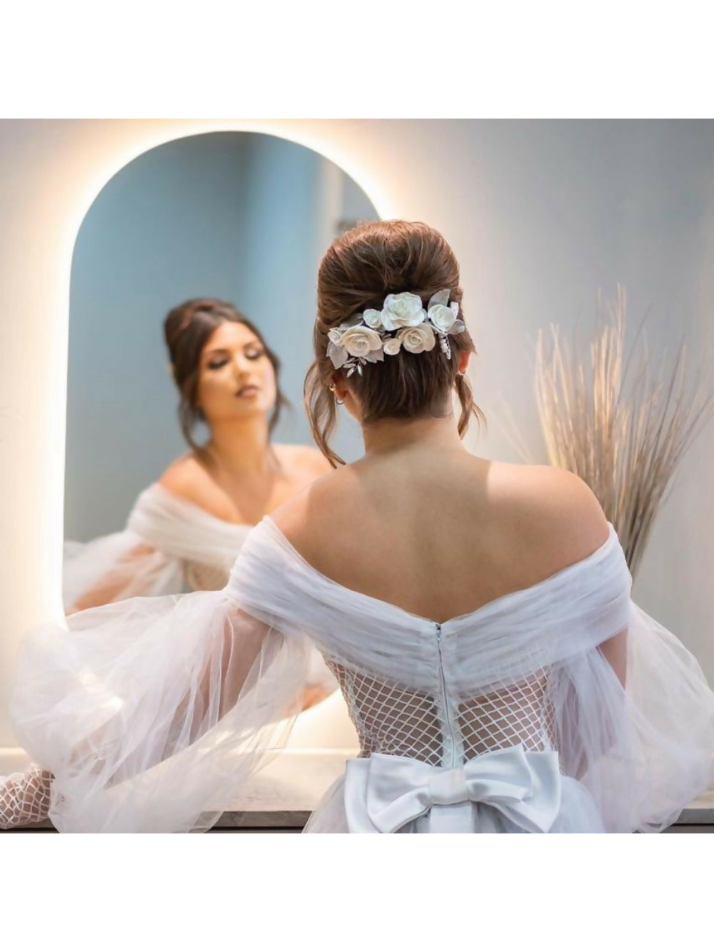 Pente de rosas para noiva Rosali Minelli Atelier