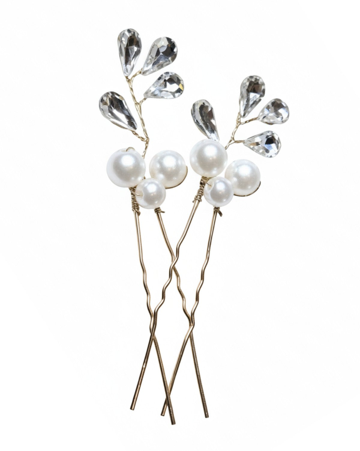 Par de Grampos Charm com Pérolas e Cristais Narcisa Acessórios