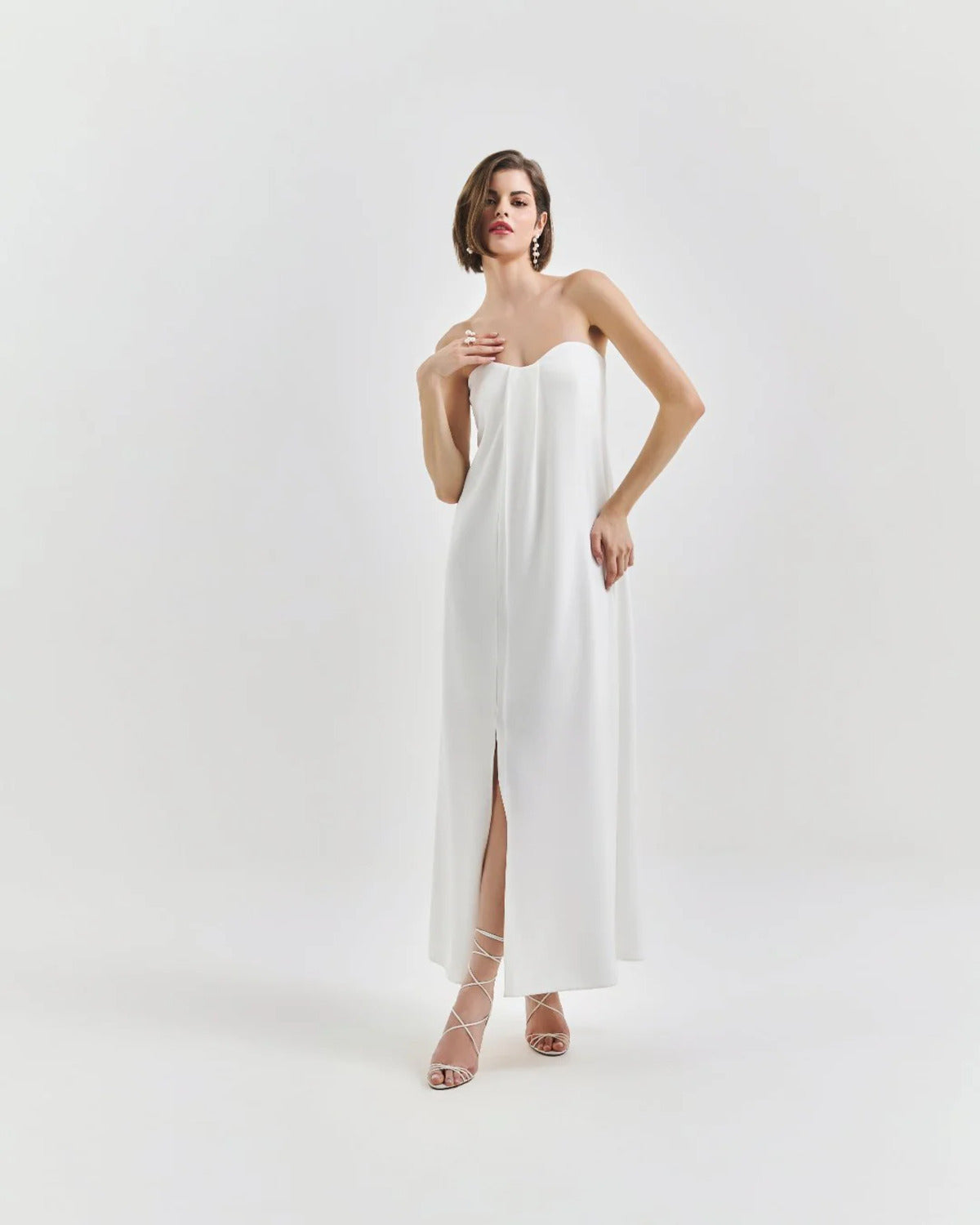 Vestido de Noiva Midi Drica V Condotti