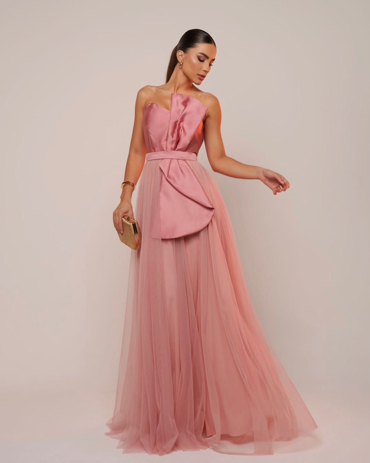 Vestido de Festa Mix de Tecido Galla Dress