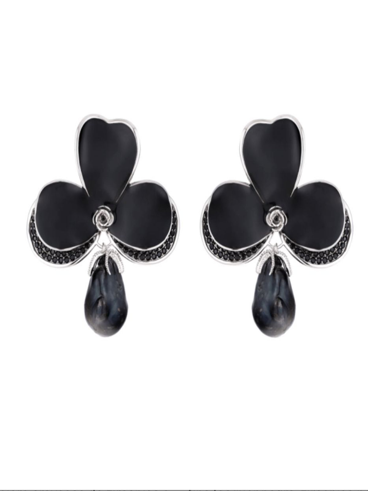 Brinco Orquídea Black Noivas Adriana Leite Joias