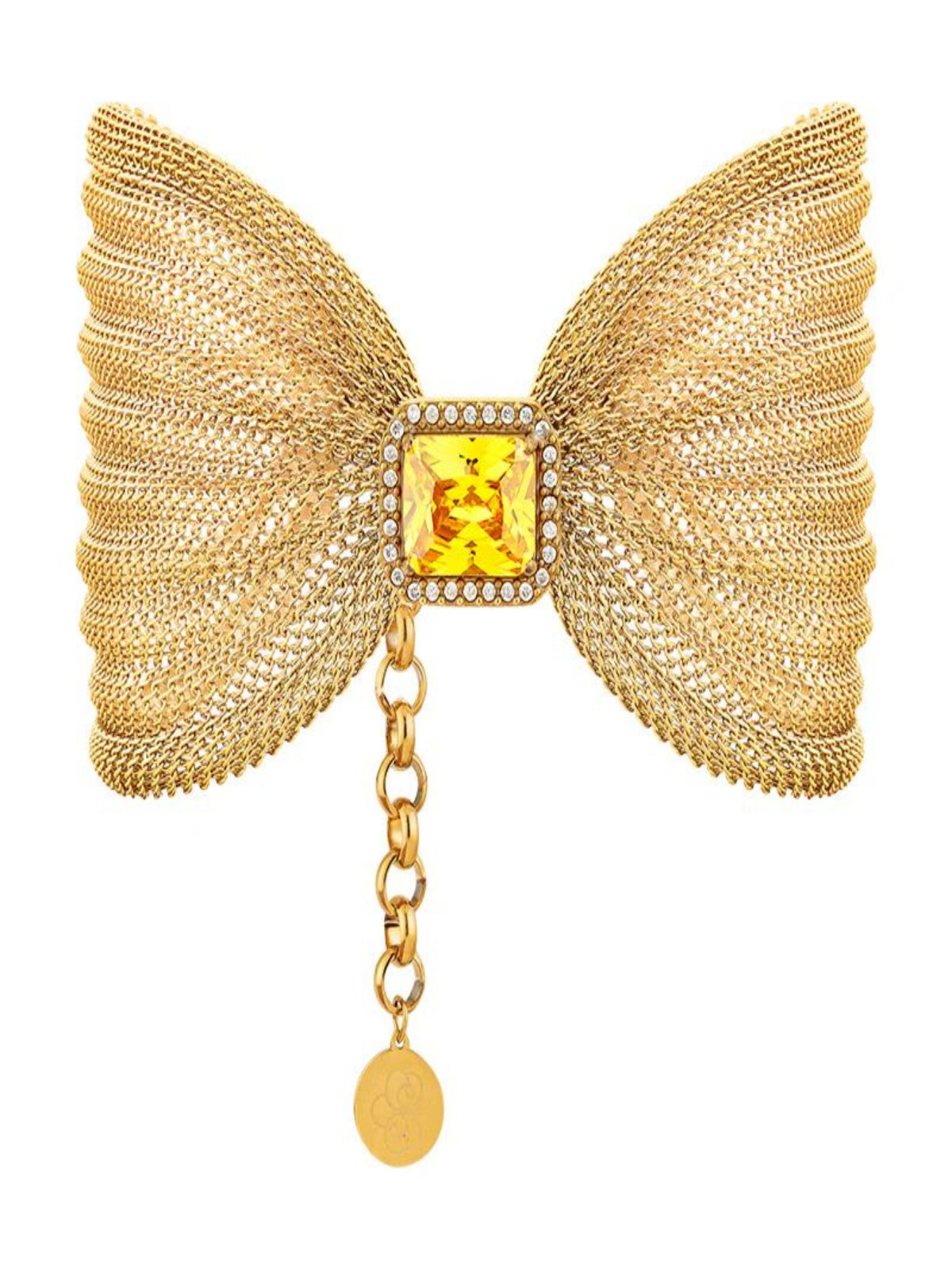 Bracelete Malha Laço Citrino