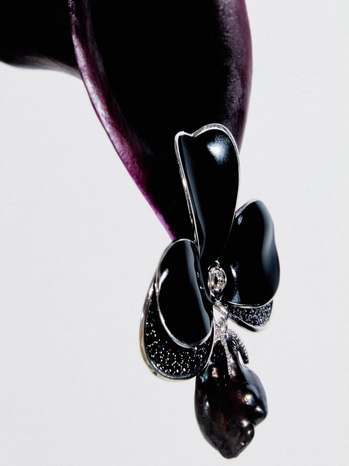 Brinco Orquídea Black Noivas Adriana Leite Joias