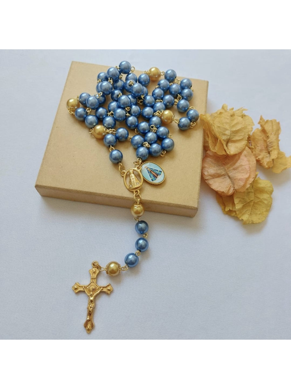 Terço de Noiva de Nossa Senhora Aparecida Azul Atelie Fernanda Cristina