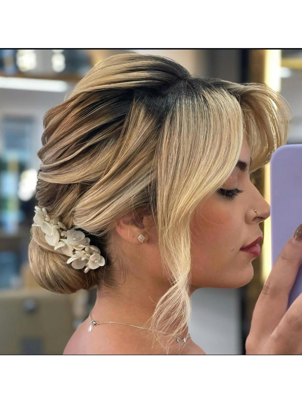 Grinalda floral para noiva atemporal Fiancée