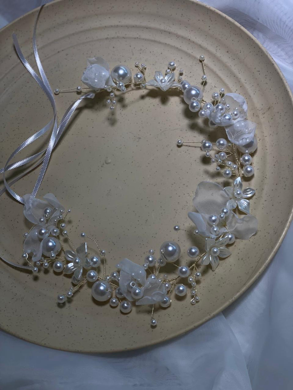 HeadbanD com flores em tecido Fiancee