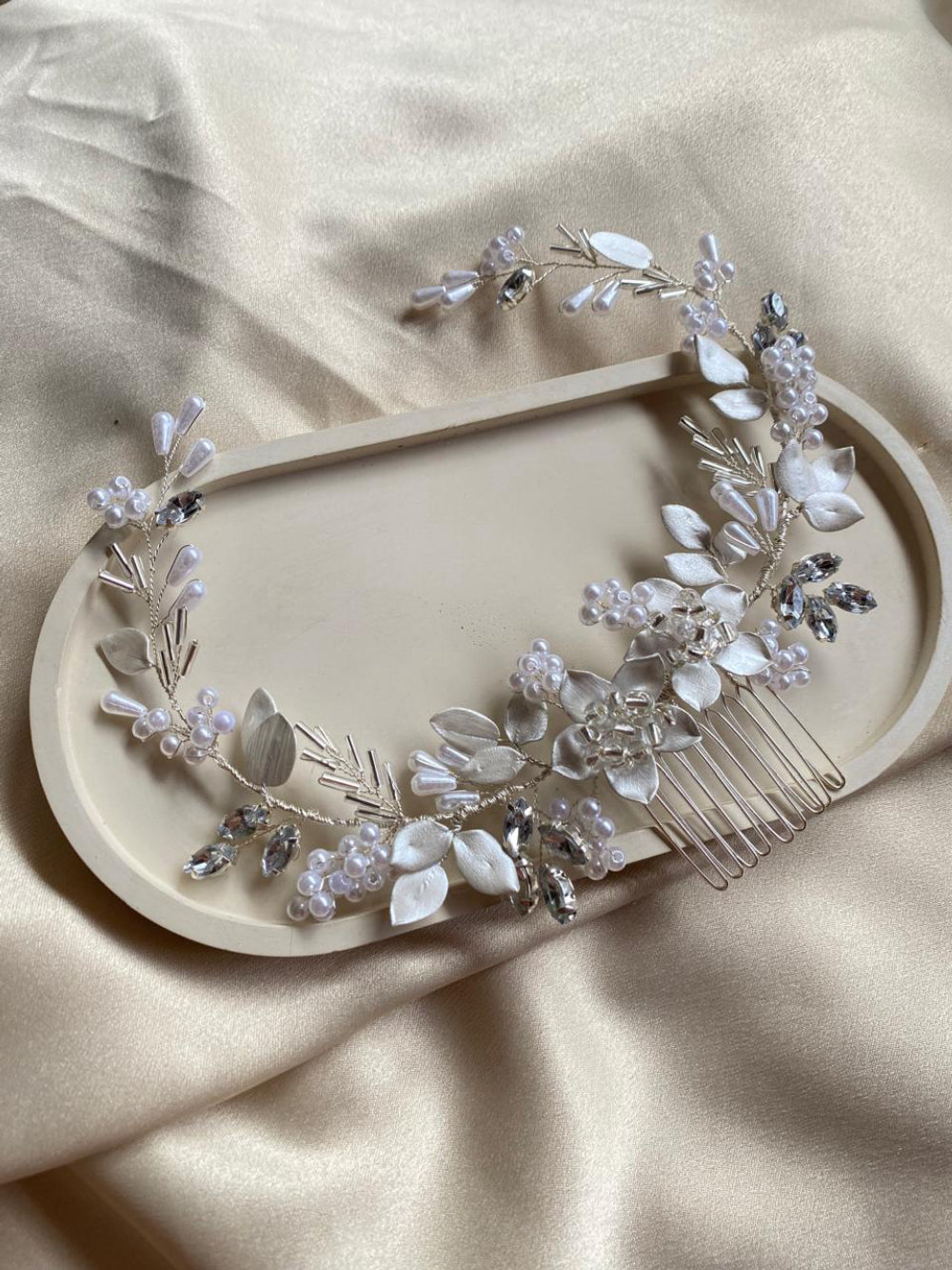 Pente de cabelo floral para noiva Fiancée