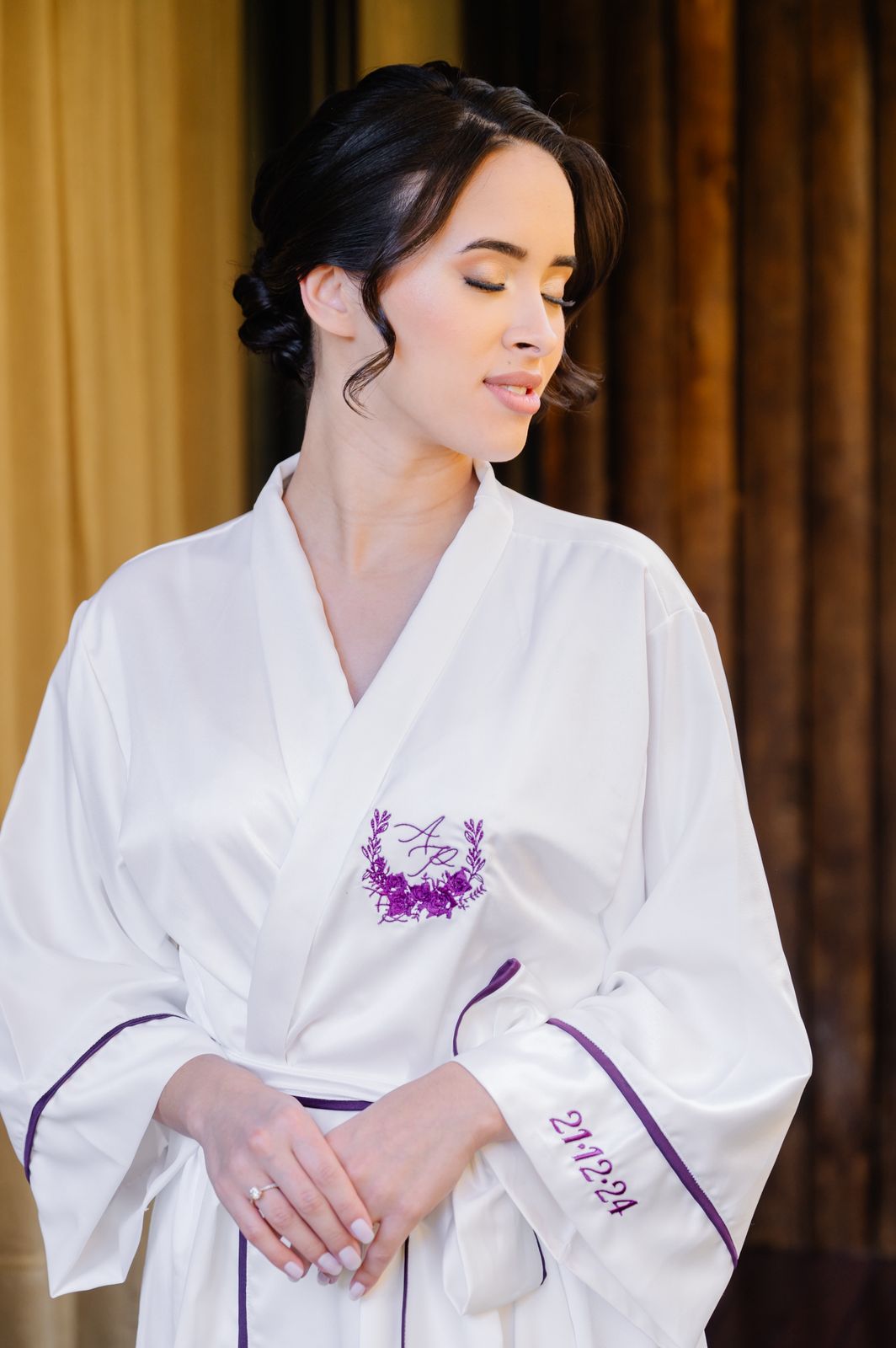 Robe Roupão Feminino Chemise Viés Noiva Madrinha Mãe da Noiva Debutante Casamento Luxo Debutante Curto