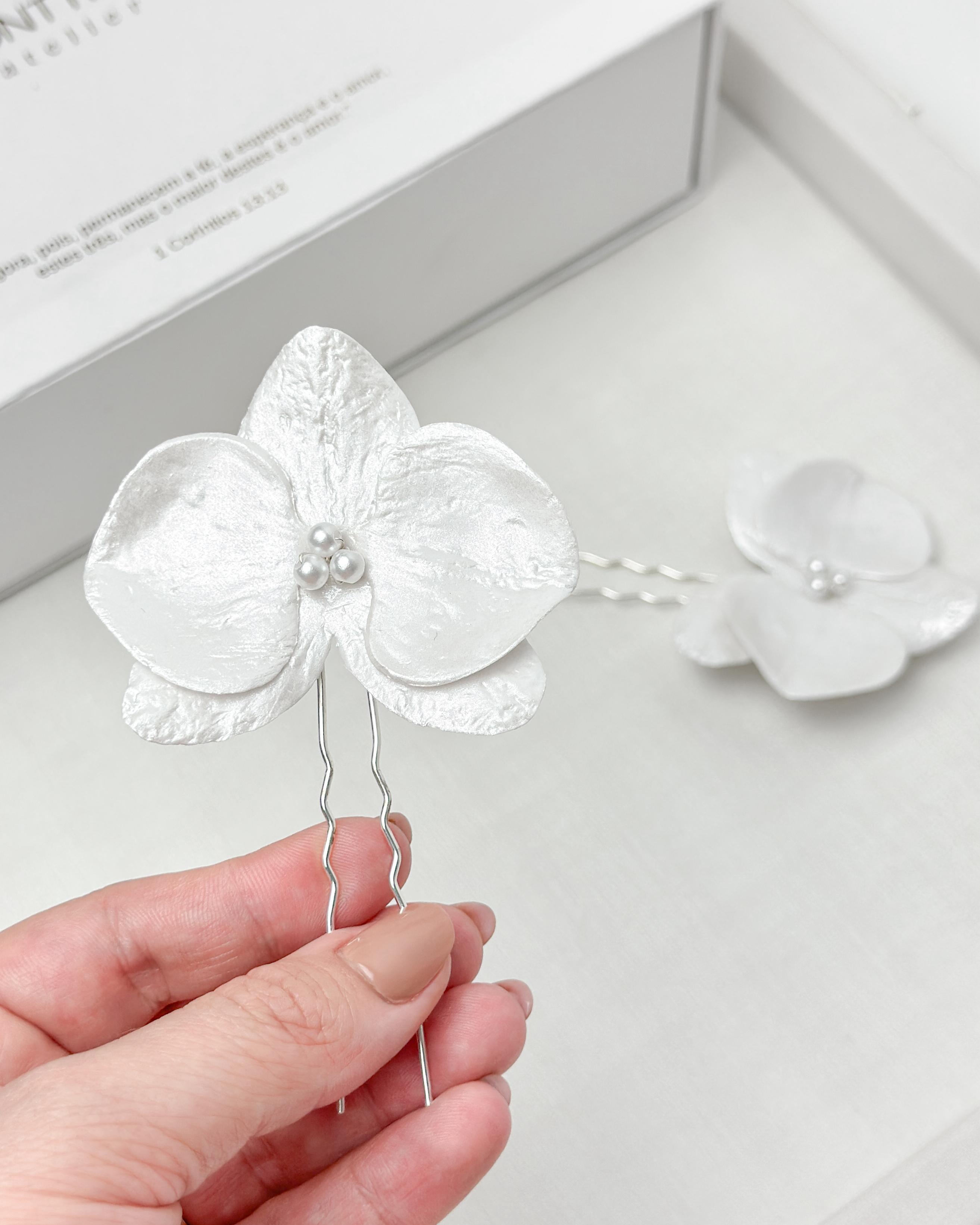 Grampos de Noiva Orquídea Maria Par Racontti