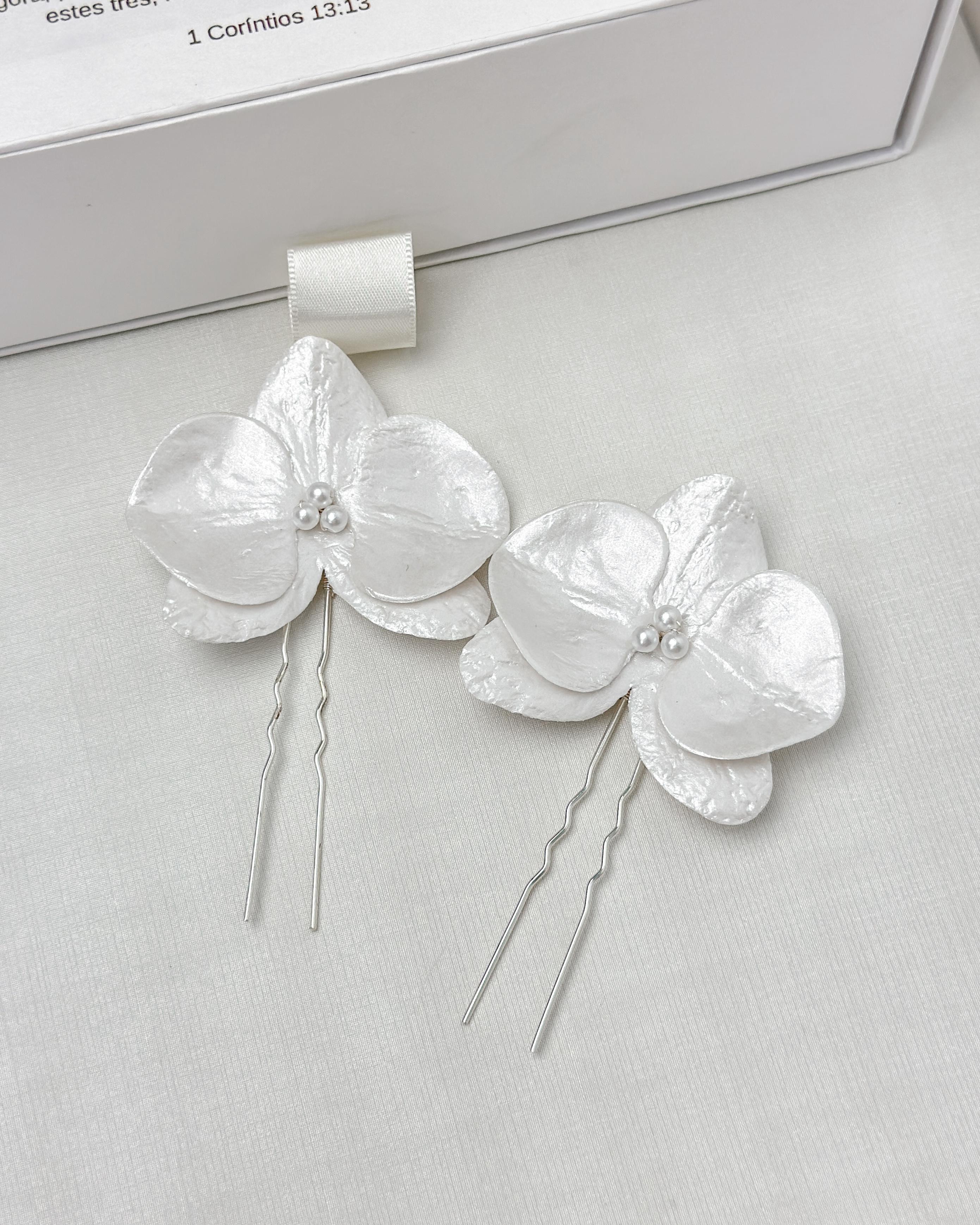 Grampos de Noiva Orquídea Maria Par Racontti