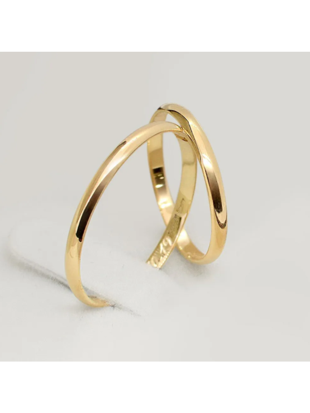Par Aliança Casamento 2mm Ouro 18K Abaulada Neumond joias
